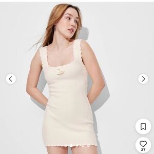 Wild Fable Cream Knit Sleeveless Dress